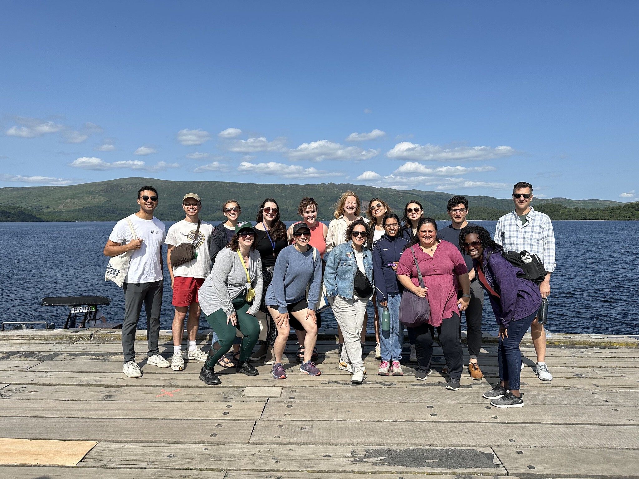Group of Fulbrighters standing by edge of lake